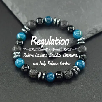 Serene Apatite & Hematite Beaded Bracelet