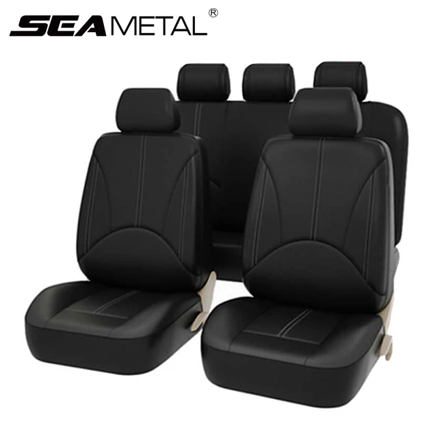 Ensemble complet de housses de siège de voiture en cuir synthétique,  ajustement universel pour la plupart des voitures, SUV, berlines et  pick-up, pour