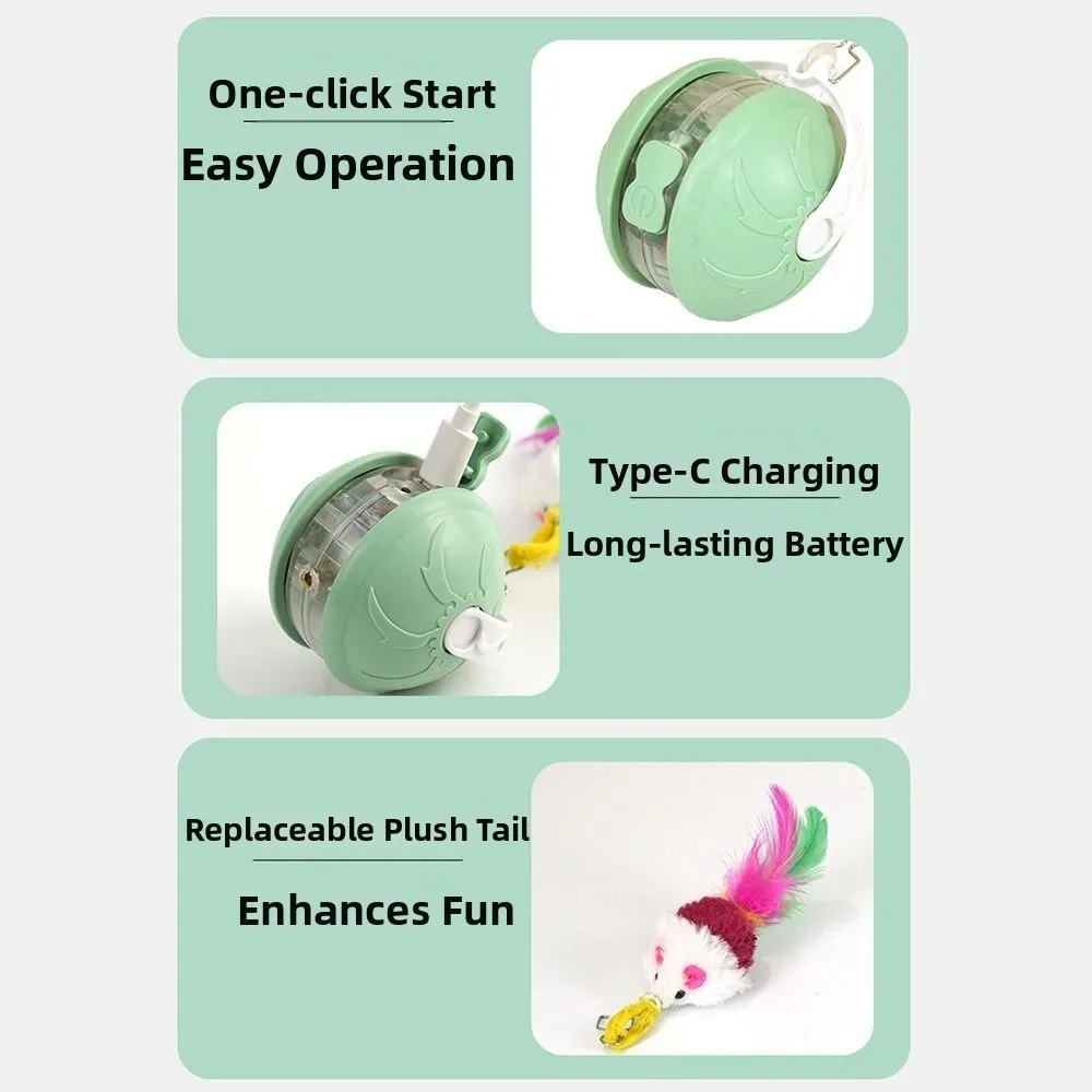 Creative Infrared Automatic Rolling Ball Voice Alert Low-Noise Automatic Teasing Cat Toys Bite-resistant USB Rechargeable