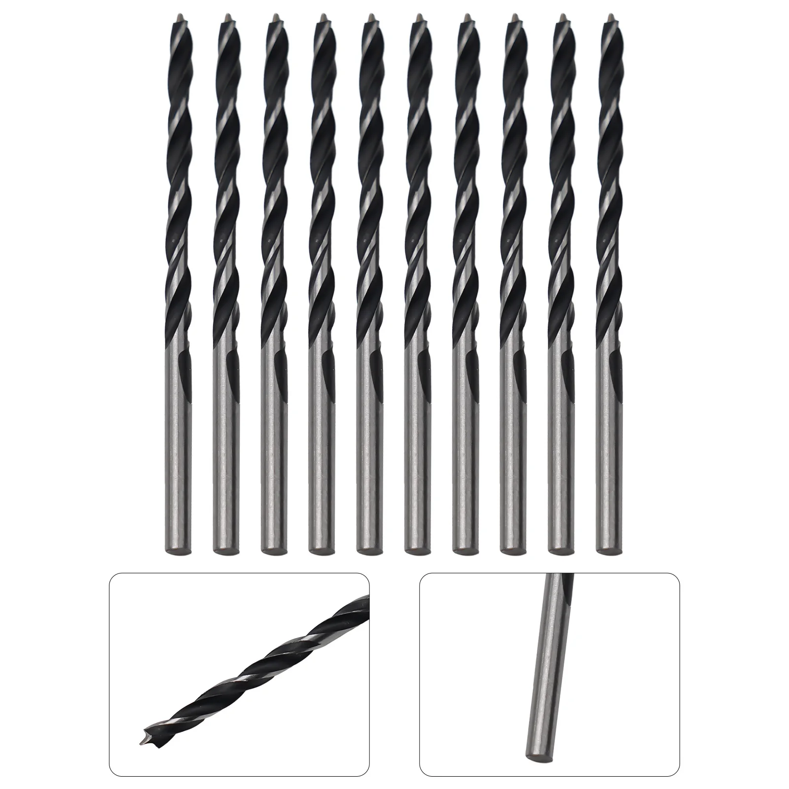 Woodworking Drill 10 Pcs 3mm Diameter Drill Bit With Center Point Pack Spiral Twists
