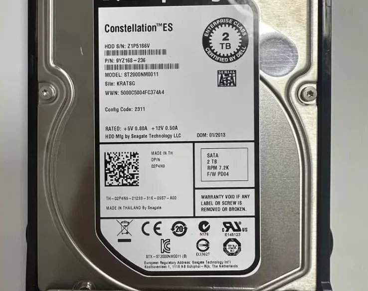 For ST2000NM0011 02P4N9 2P4N9 2T 7 2K SATA 3 5 inch EQ storage hard drive