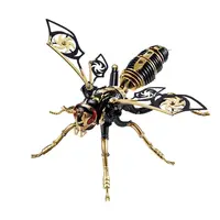 3D Wasp Stainless Steel Model Adult Assembly Kit Toy Anti-Stress Metal Mechanical Insect Animal Toys Christmas Gift for Kids 1