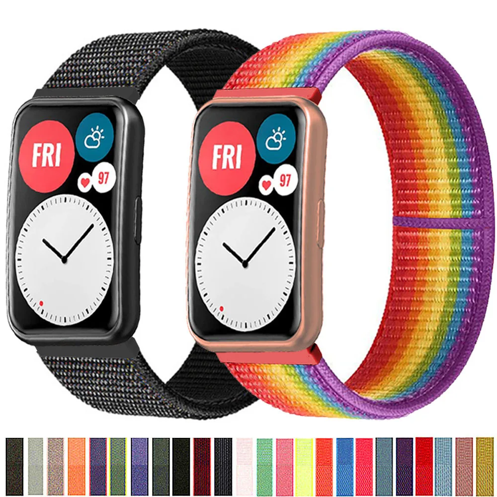 

Ремешок нейлоновый для Huawei Watch FIT, браслет для смарт-часов, аксессуары для наручных часов Huawei Watch fit 2020