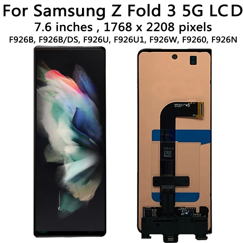 New For Samsung  Z Fold3 Z Fold 3 5G Display F9260 F926B F926U Pantalla Lcd Touch Panel Screen Digitizer Assembly