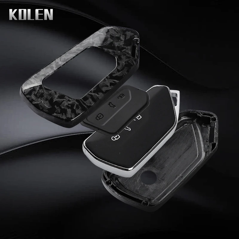 Premium ABS Carbon Fiber Car Key Case Cover for Smart Keyless Control