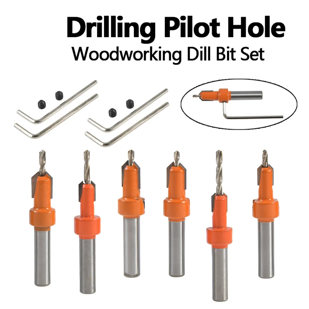 

High-speed Steel Countersunk Bit Woodworking Chamfering Tool Round Handle Wood Plastic Woodworking Drilling Bit