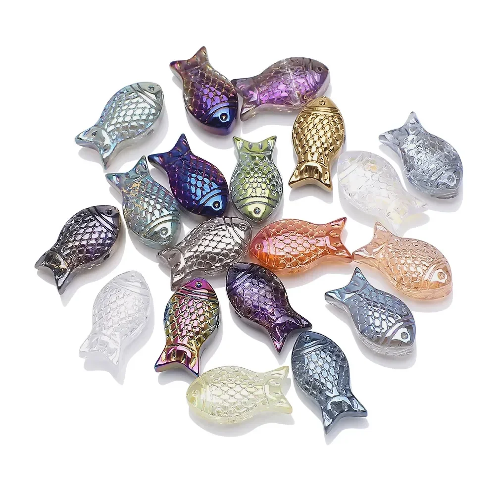 오스트리아 유리 수제 AAA 8x15mm 비즈, 물고기 DIY 크리스탈 면 공예 재료, 쥬얼리 제작 귀걸이 액세서리, 30 개