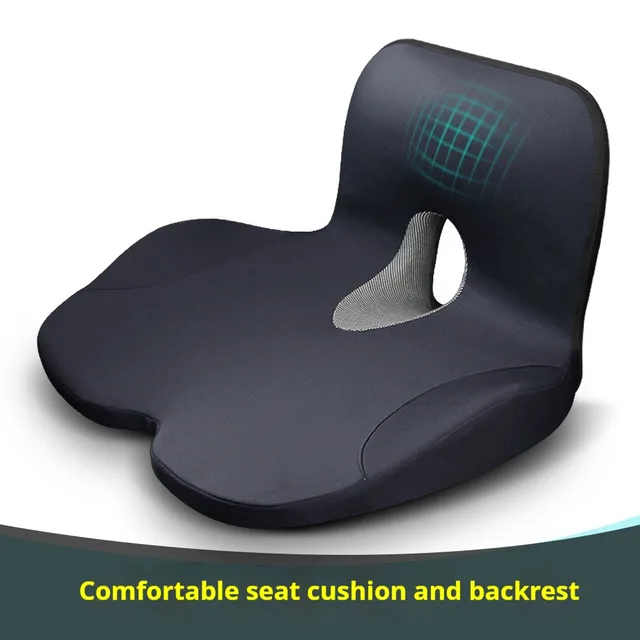 Coussin de siège de chaise de bureau intégré en forme de L, coussin de siège en mousse à mémoire de forme, fond antidérapant, réduisant la pression, Support de taille des hanches 1