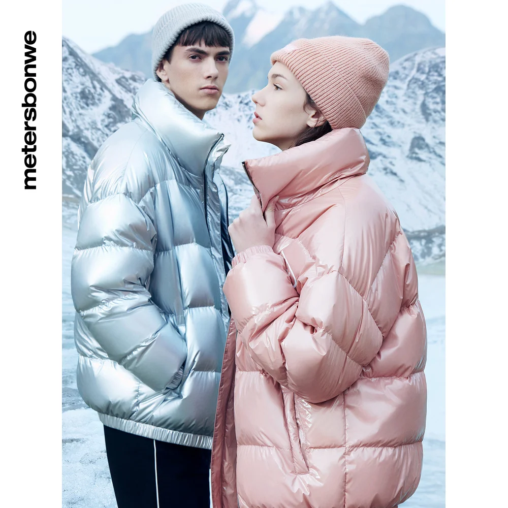 Metersbonwe Down Jacket Men and Women Winter Windproof Coat Waterproof Puffer Jacket Warm Down Coat Men Couple Fashion Outerwear