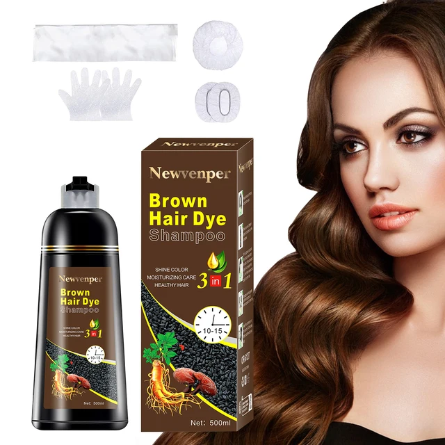 Haarfarb-Shampoo, Instant-Haarfärbeshampoo, Haarfärbung in wenigen Minuten, natürliche und langlebige Farbe, Haarfärbeshampoo für Männer und Frauen