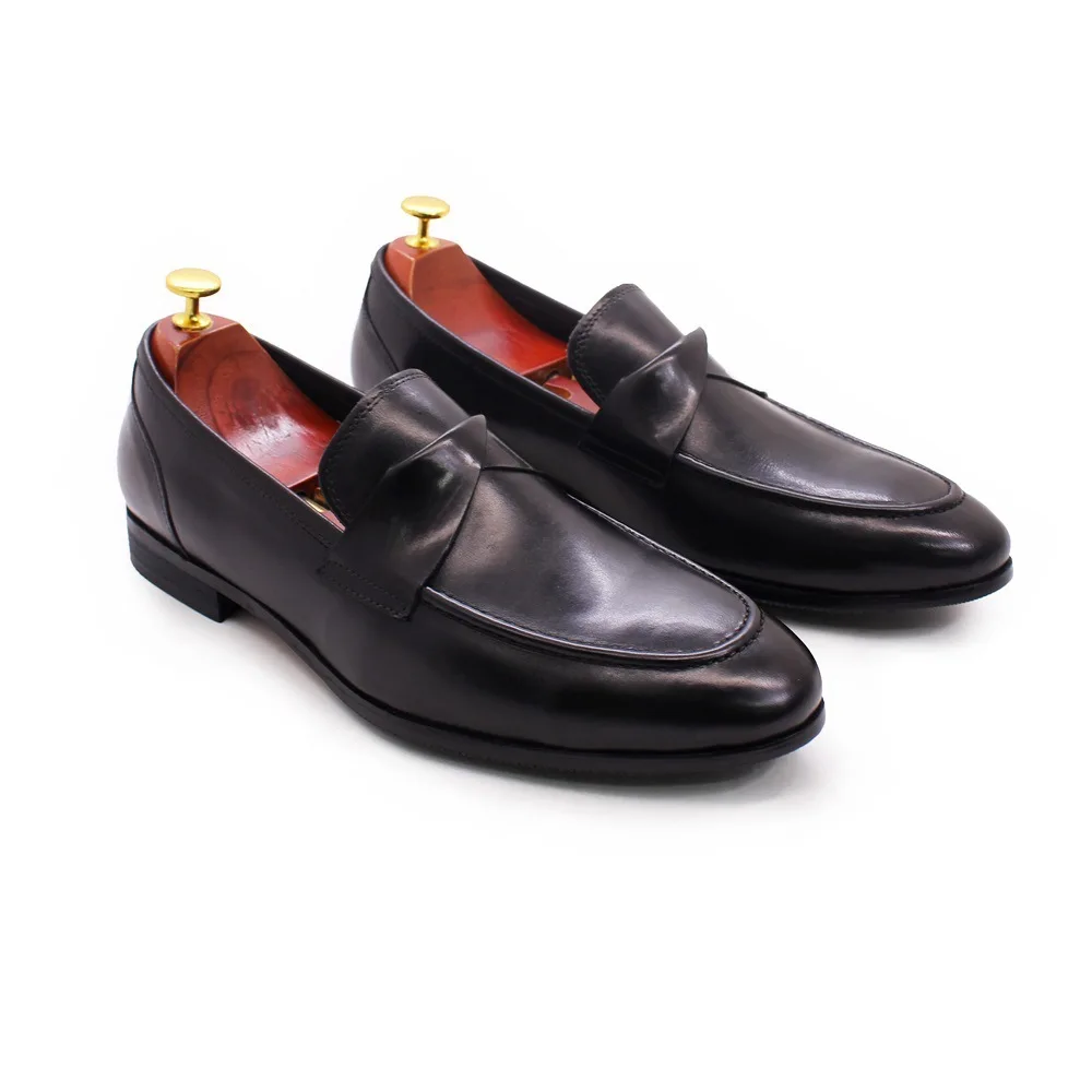 New Light Luxury Handmade Business Dress Leather Suede Le Fu Men Casual Shoes British One Step Stepping Set Men's Shoes Loafers