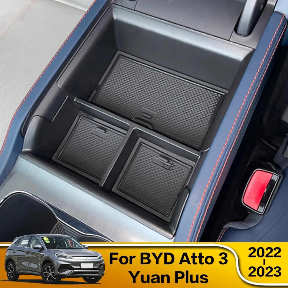 

1X For BYD Atto 3 Yuan Plus 2022 2023 Center Console Armrest Box Storage Glove Holder Plate Car Container Organizer Accessories