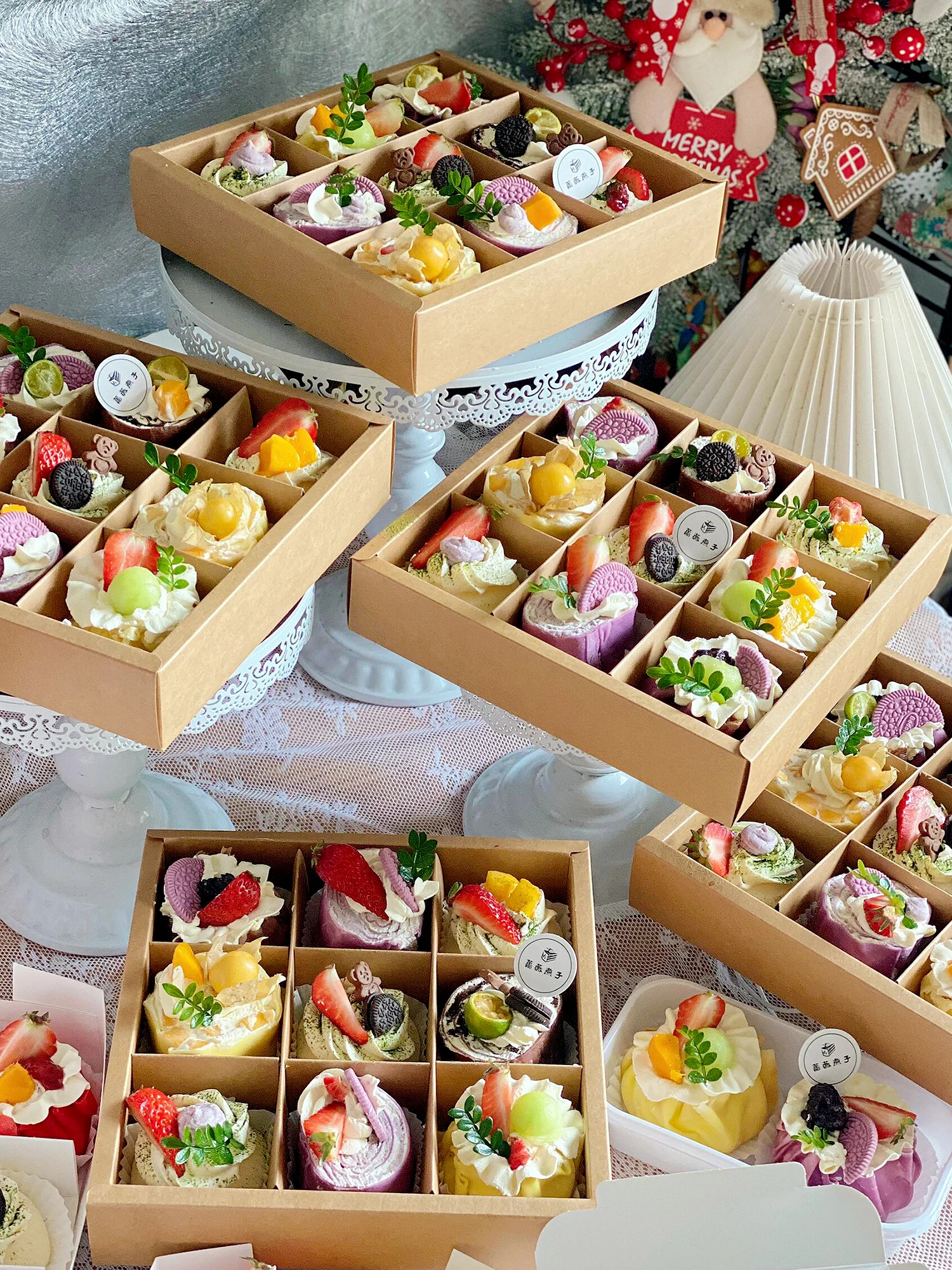 Nine id Sweet Box 9 Paaging Krt Paper Box Mousse Cup Cake Pastry Picnic Paing Box Dert Container Kitchen Cooking