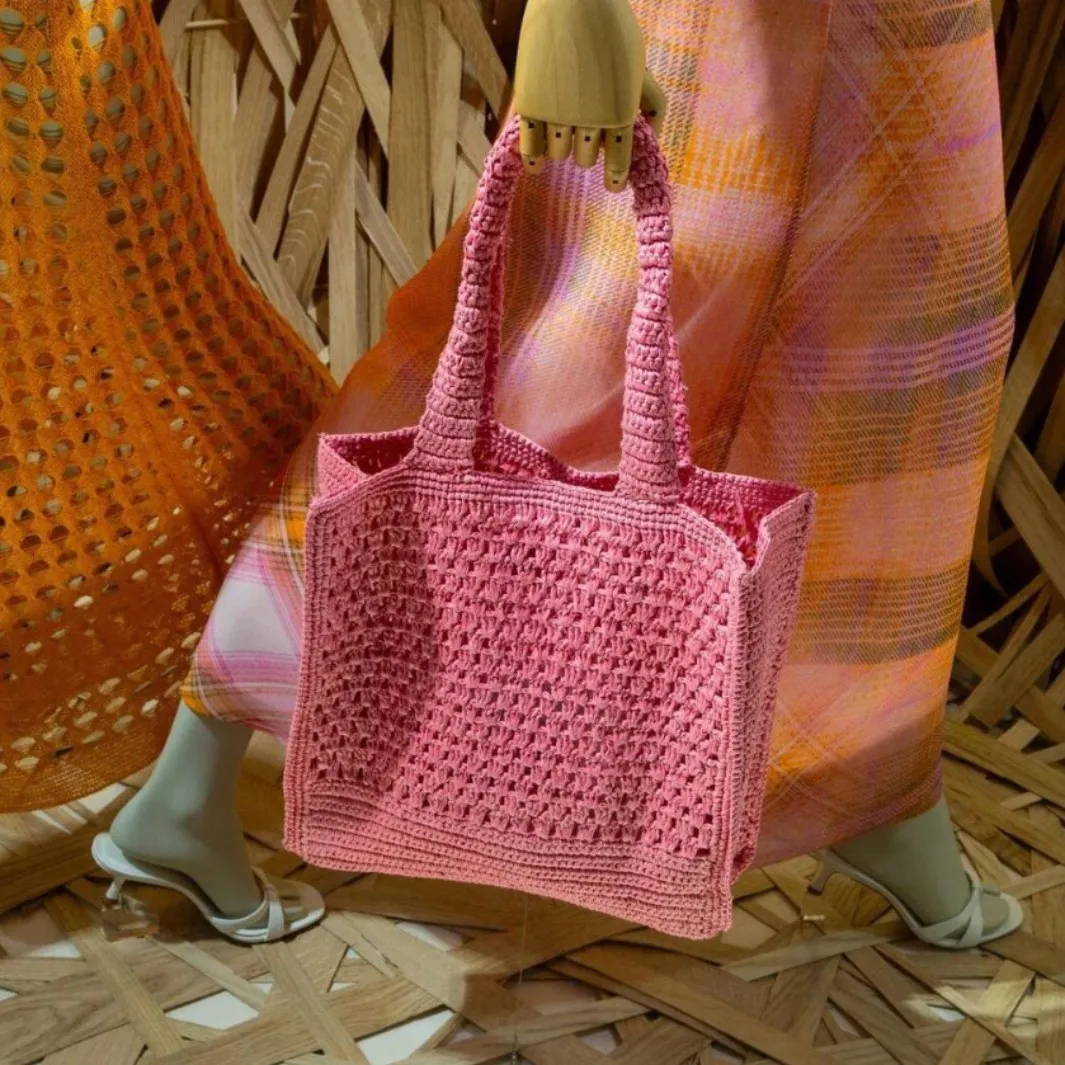 Women Straw Woven Tote Bag Summer Beach Bags Large Capacity Fashion Woven Handbag Simple with Travel Vacation