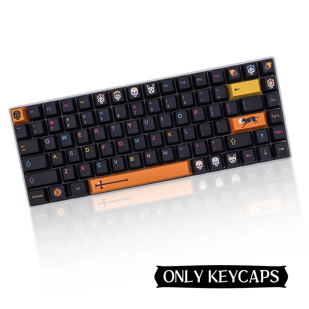 Perfil de Cereja Gmk Mictlán Clone Preto Keycap Mictlan Conjunto Pbt para Teclado Mecânico Gateron mx com 7u Espaço 149 Teclas - Imagem 5