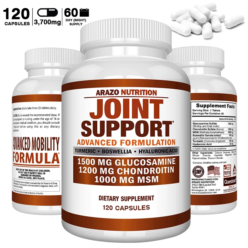 

Glucosamine Chondroitin Turmeric Supplement - 1500 mg Glucosamine, 1200 mg Chondroitin, 1000 MG MSM