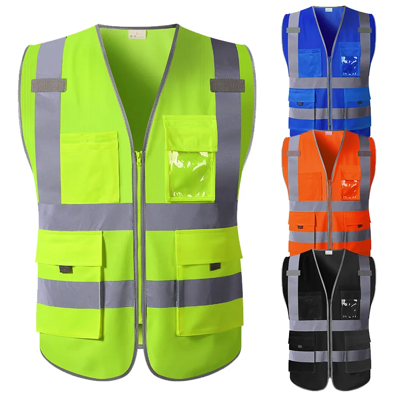 Hi Vis High Viz Visibility Vest Waistcoat Safety Jacket Choice 24 Colours NEW IN 