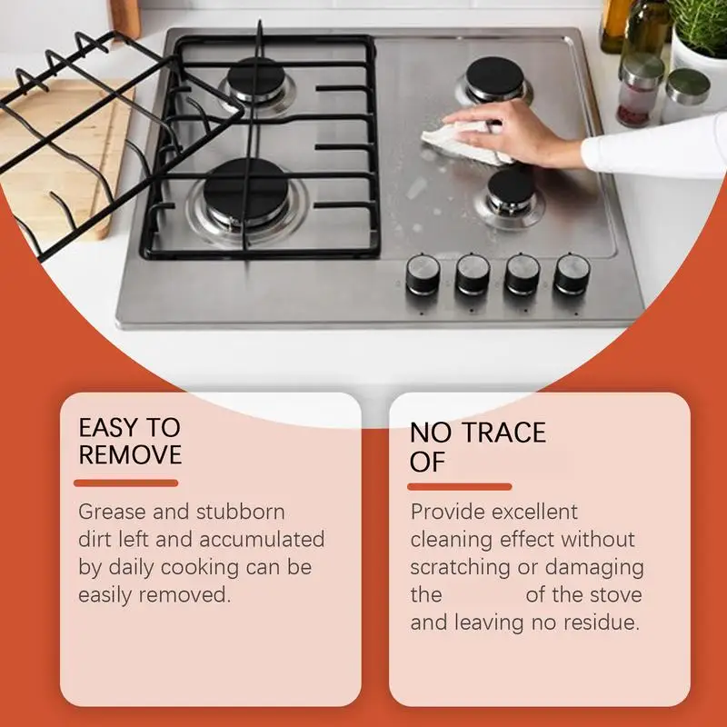 Cleaner Kit For Kitchen Non-Scratch Cleaning Kit Glass Cooktop Cleaner Non-Abrasive Ceramic Kitchen Degreaser Stove Polish For
