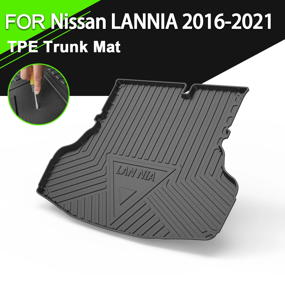 

Коврик для багажника из ТПЭ для Nissan LANNIA 2016-2021, автомобильный водонепроницаемый нескользящий резиновый подкладка для груза, аксессуары