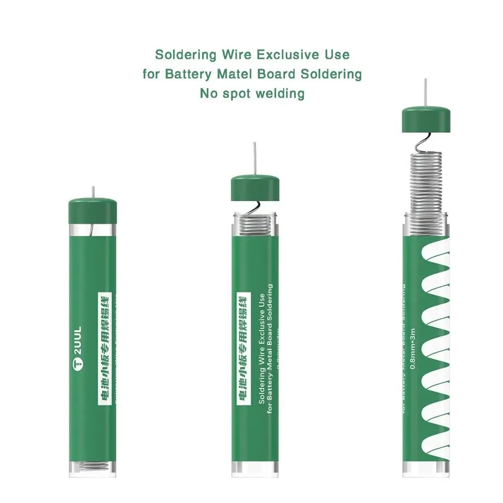 

2UUL Soldering Wire Soldering Accessories No Spot Welding 3m 0.8mm Solder Line Welding Wire Battery Matel Board Soldering