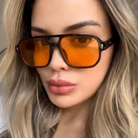 Marque de mode carré femmes hommes lunettes de soleil rétro Rivets femmes marque concepteur nuances UV400 lunettes de soleil nuances 3