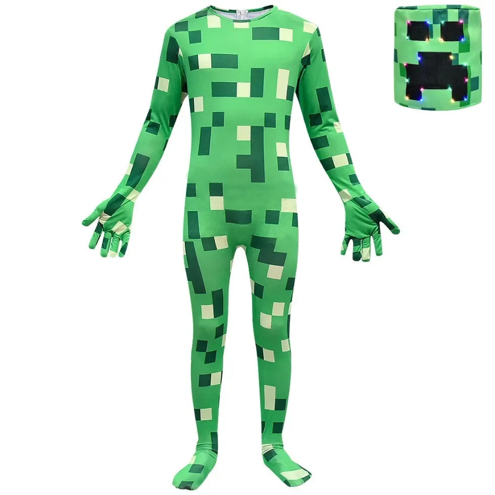 Minecraft Creeper Costume Carnevale Steve Minecraft Kids Boy Girls