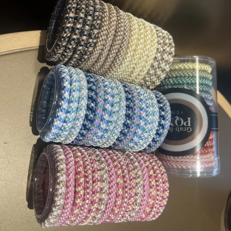 15pcs/set women Colorful hair ruebber bands kknekki hair elastics hair tie girls knekki hair rope black Ponytail Holder hairband 4