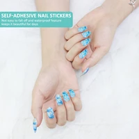 10/12 Sheets Self-adhesive Nail Stickers With Nail File Full Pack Nail Stickers Creative DIY Nail Art Decals Girls Color Fashion 2