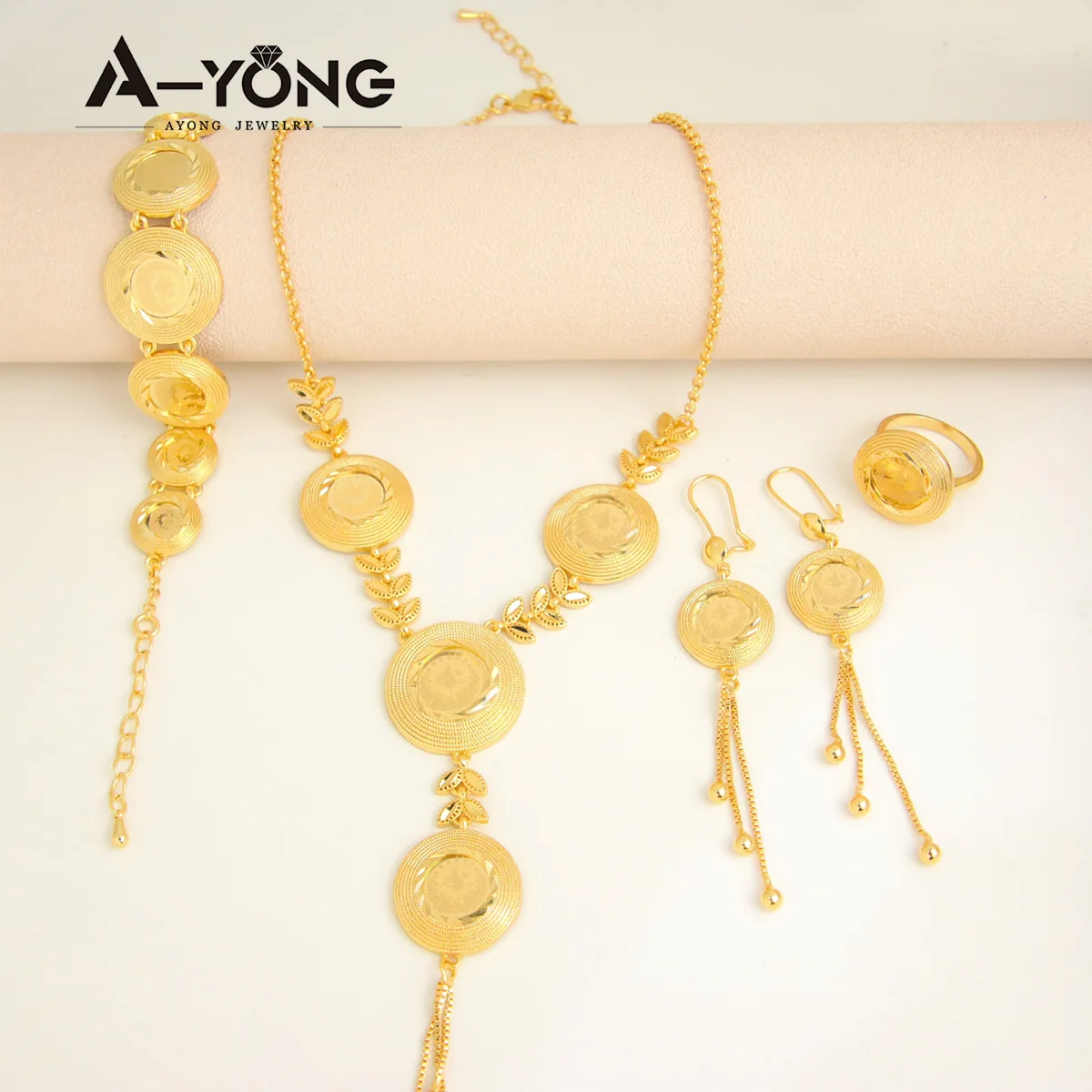 Luxuriöses türkisches Vintage-Münzen-Charm-Schmuckset, 24 Karat vergoldet, marokkanische Braut-Hochzeits-Halskette, Oman, muslimische Party-Geschenke – Detail 6