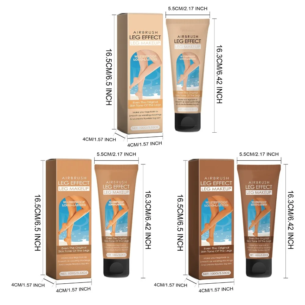High Quality Waterproof Leg Makeup Long Lasting Anti-Transfer Liquid Foundation Even Skin Tone Body Tanning Cream Body Makeup