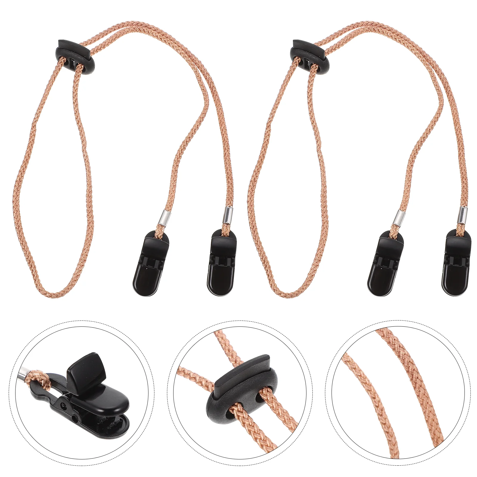 

2 Pcs Glasses Adjustable Hat Clip Has Cap Anti- Lost Clips Strap Polyester Multi-function Caps