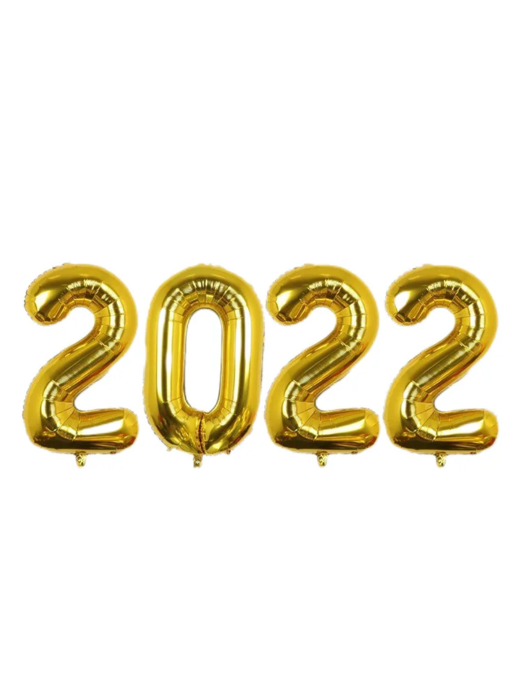 Золотистые/Серебристые 2022 шары по номерам 16 дюймов товары для новогодней