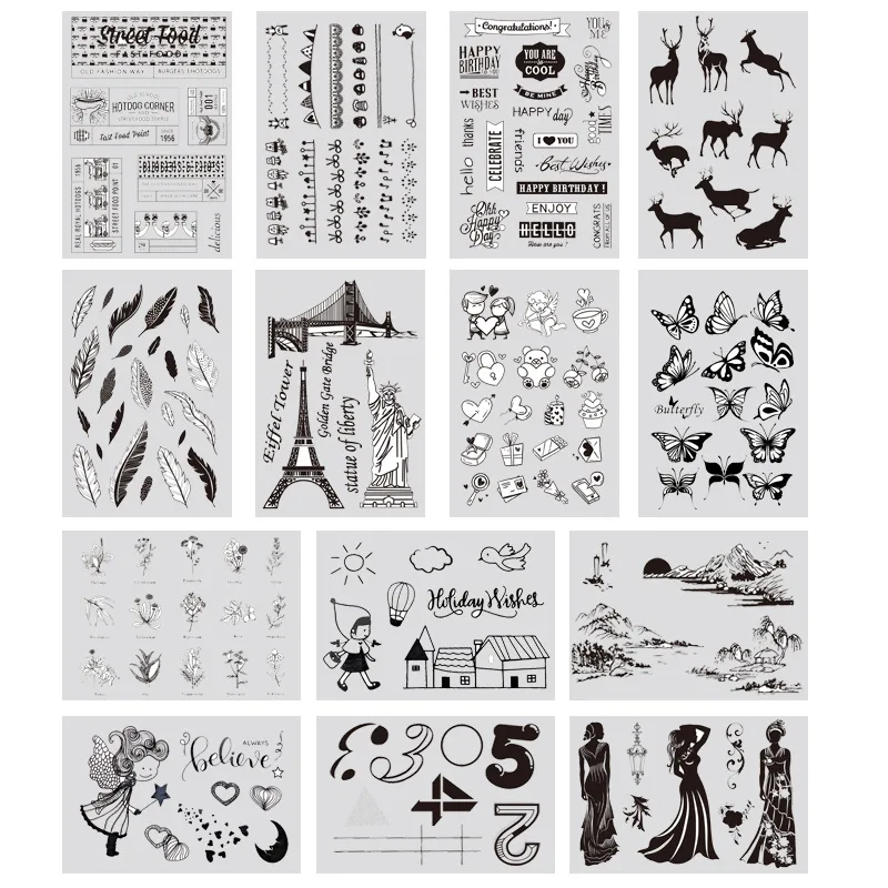 46PCS Vintage Sketchbook Stickers Retro Plant Stamps Creative Leaf Sealing Flakes Scrapbooking Girl School Supplies Stationery