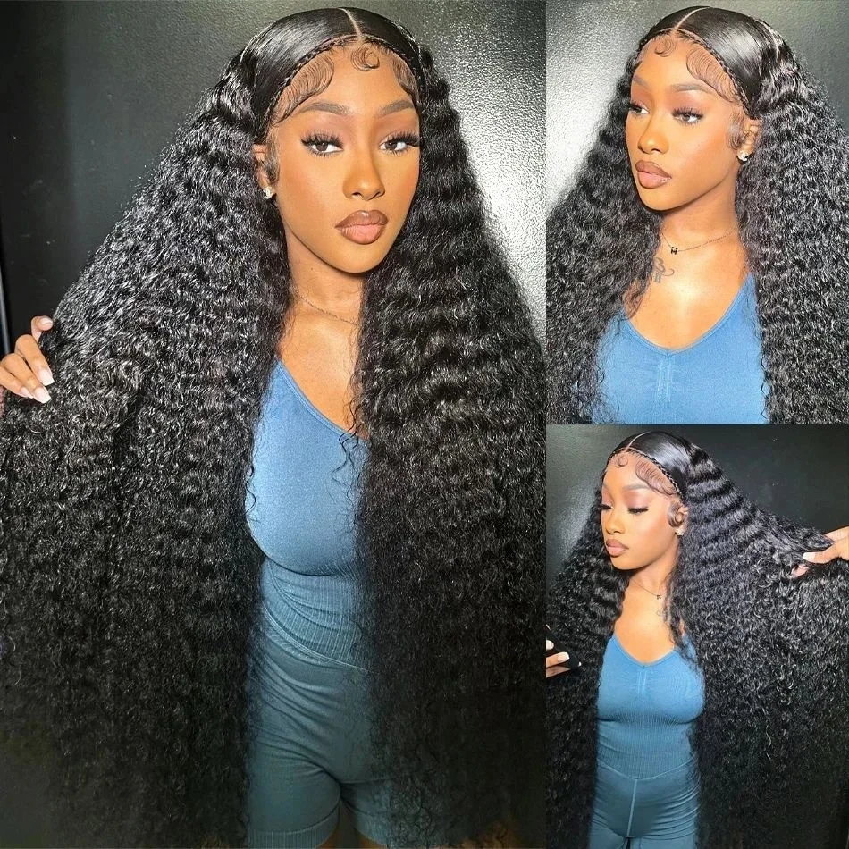 250 Density Deep Wave Loose Wig 46 Inch Hd Transparent Brazilian Curly 13x4 13x6 Pre Plucked Lace Front Wig Human Hair For Women 2