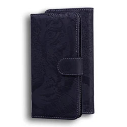 Tiger Pattern Leather Phone Case - Flip Wallet Cover s for Motorola Edge 20 Lite (TG Black)