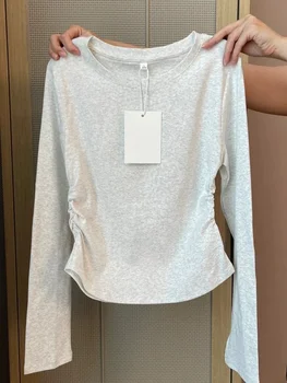 Slim Fit Long Sleeve round Neck Base Shirt Women's plus Size Cotton T-Shirt Comfortable Breathable Casual Top for All Seasons