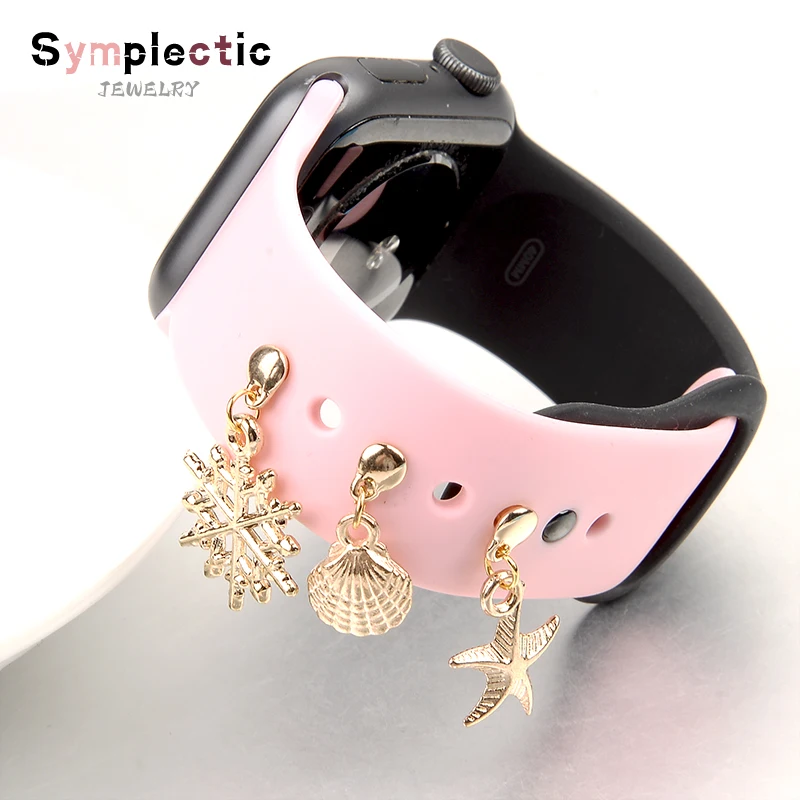 Watch Band Decorative with Rhinestones Nails Silicone Bracelet For Apple  Watch Ornament Women Men Charms Globe Charms Ring - AliExpress