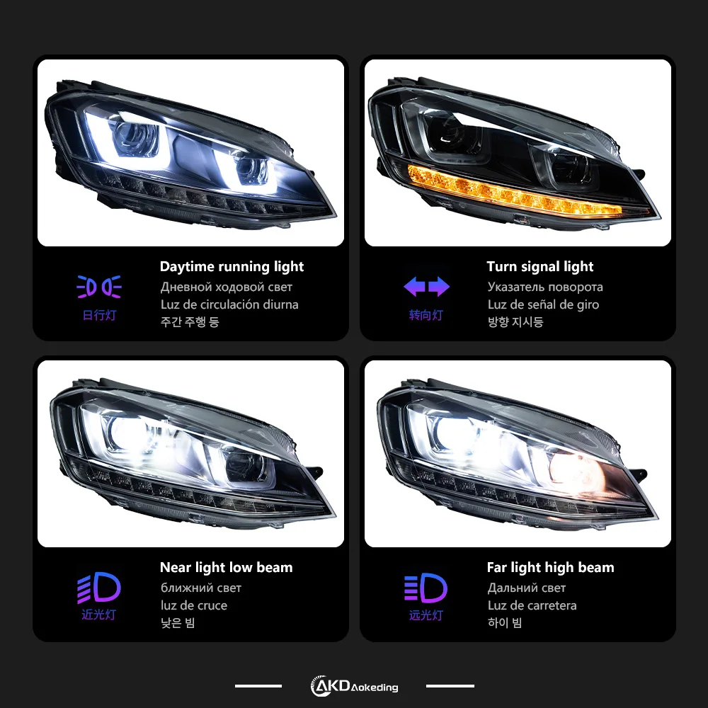 ゴルフ7 ヘッドライト 左右セット フォルクスワーゲン ゴルフ7 GOLF7 5G 前期 LED ヘッドライト