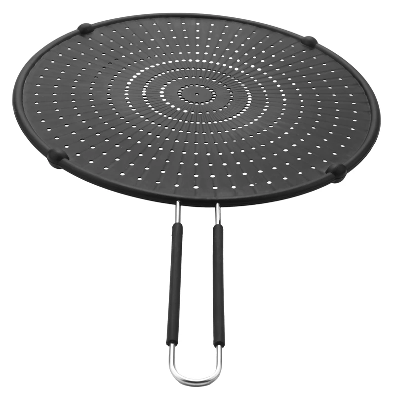 

3X 32Cm Silicone Splatter Screen Guard Nonstick Oil Grease Pan Lid For Frying Pan Skillet Cooking Silicone