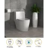 Modern Oval Integrated Toilet in Bathroom with Soft Close Seat, High Efficiency 1.1/1.6GPF Dual Flush, 12" Rough 4