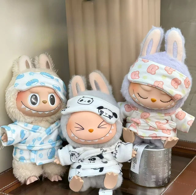 Labubu 3.0 Sleeping Bag with Small BlanketBathrobe Sleeping Robe Doll Clothes Casual Shower Set for 15/17cm Doll 3