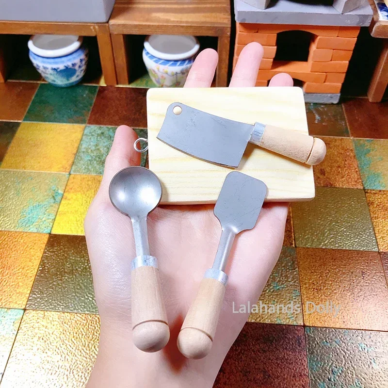 Doll House Mini Kitchen Toy Small Spatula, Spoon, Shovel Miniature Food Play Scene Miniature Furniture Model Accessories 6