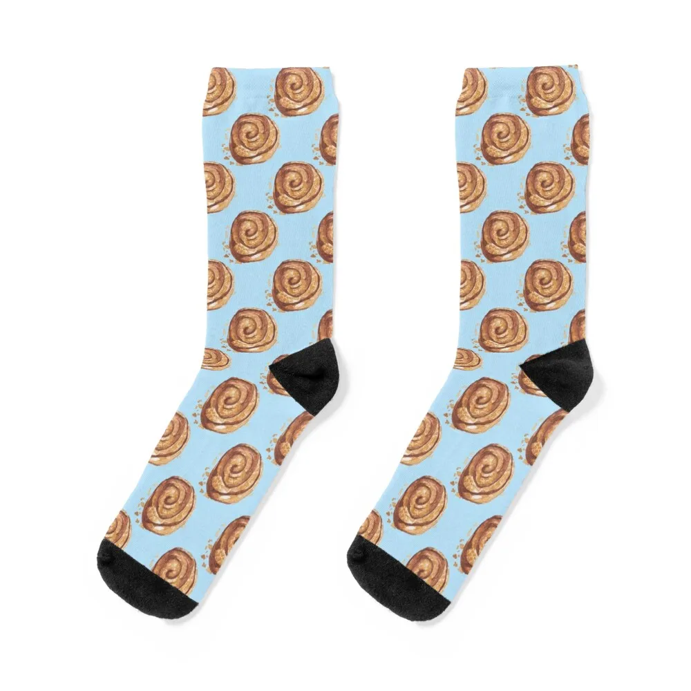

Cinnamon rolls blue Socks hip hop Heating sock Men's Socks Women's