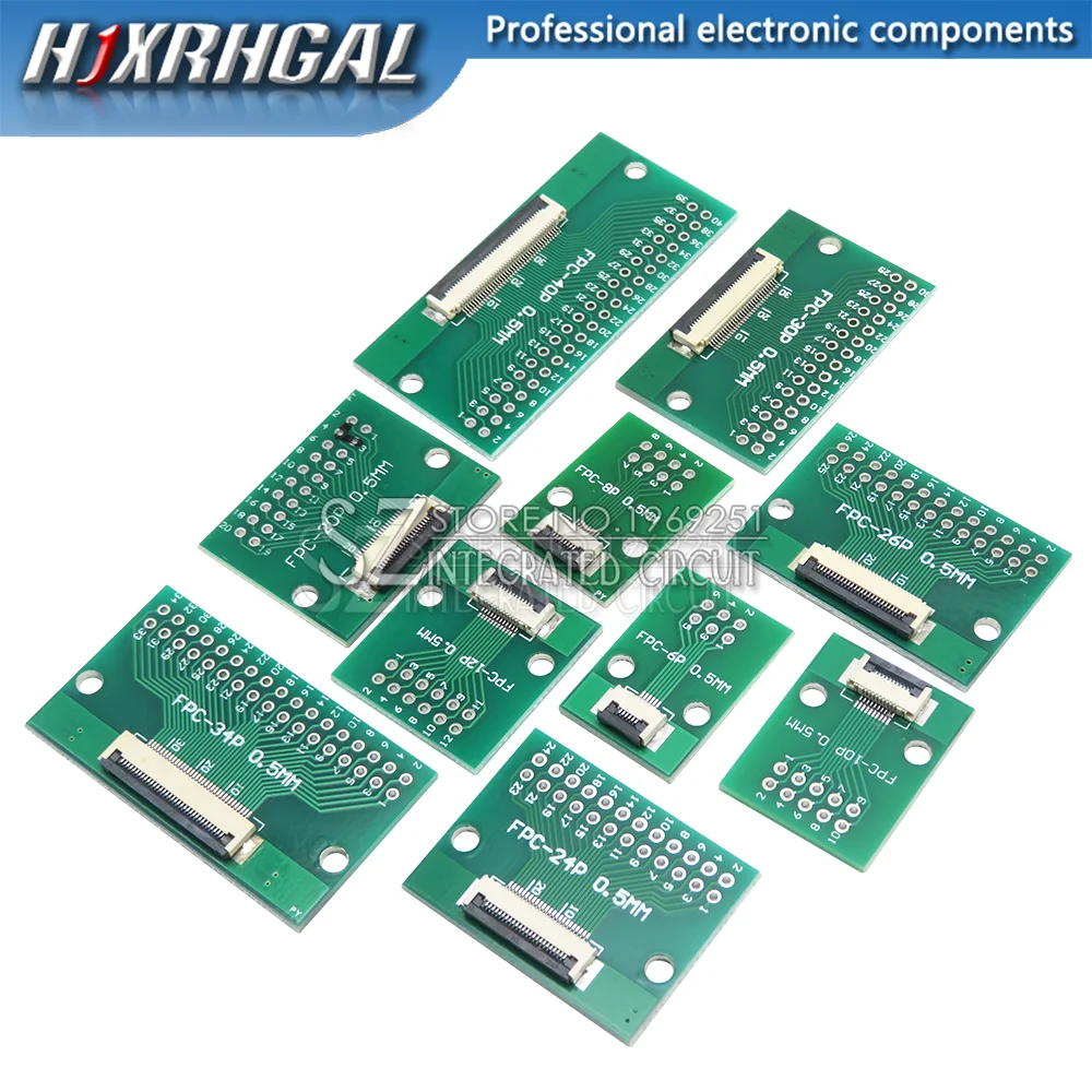 Pitch FPC FFC 1MM pour la carte de conversion de transfert de câble DIY PCB Board 6P/8P/10p/20p/30p/40p/60p-34P 