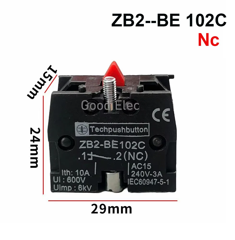 Interruttore Blocco A Chiave ZB2-BE102 - 2 Posizioni, Plastica, Per Sicurezza Elettrica - Foto 3