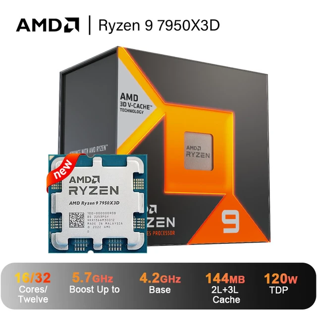 Amd Ryzen 9 7950x3d-R9 7950x3d Serie 16-Core 4.2 Ghz Socket Am5 120W Amd  Radeon Grafische Desktop Processor-100-100000908wof - AliExpress