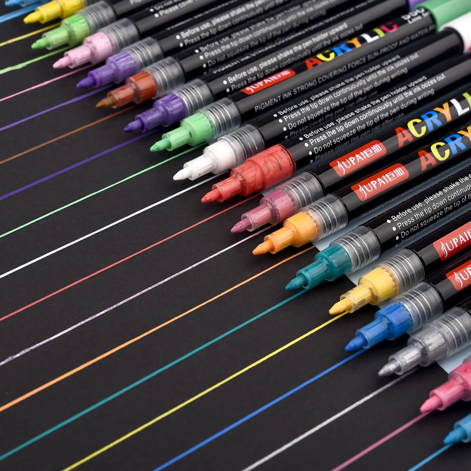 36 Colors Acrylic Paint Pens Brush Marker Pen for Rock Painting Stone Ceramic Glass Wood Canvas DIY Art Making Supplies