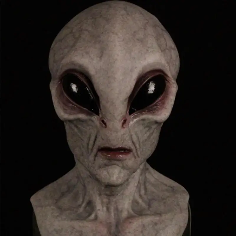 Alien Et Mask Cosplay Horror Movie Role Latex Big Eye Helmet Full Face Unisex Headwear Halloween Masquerade Party Costume Prop