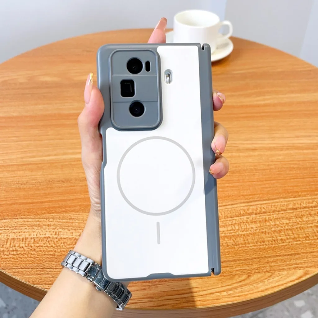 Magnetic Matte Shockproof Phone Case with Wireless Charging Compatibility