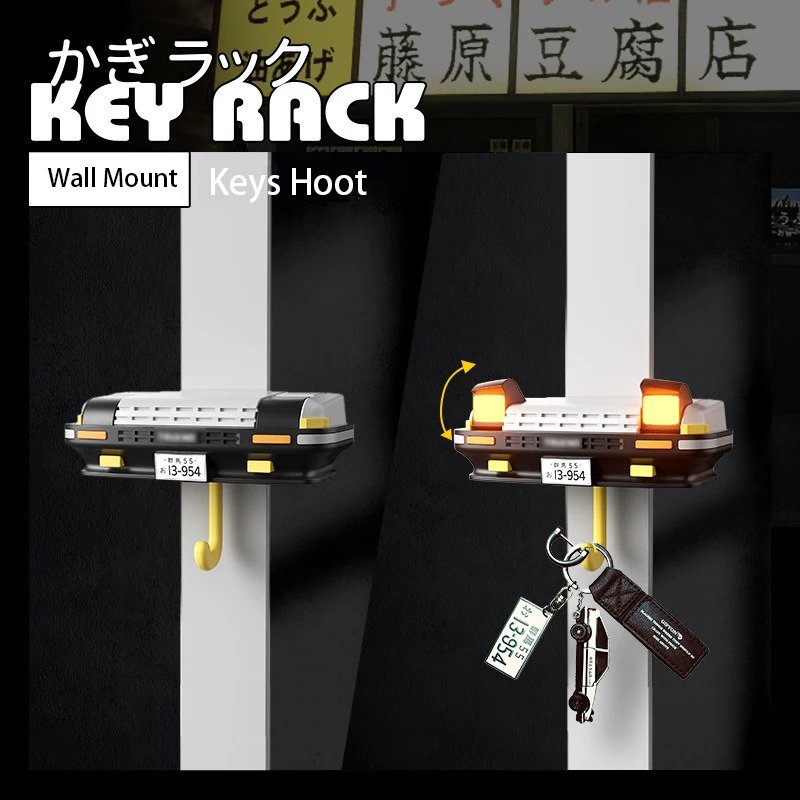 Creative Car Open Headlight Key Holder Wall Mount Key Hook Decor AE86 Mazda Shaped Key Hook Sturdy Hallway Entrance Keyholder 4